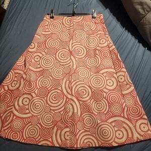 WOMENS PLUS SIZE               Pink Swirl A-Line Skirt